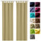 heimtexland ® Dekoschal Baumwolle Uni Blickdicht Vorhang Schlaufenschal Gardine Sand Taupe HxB 160x125 Typ625