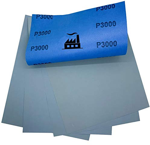 5x Dipoxy - Wasserfestes Schleifpapier P3000 Bogen 230 x 280 mm für den Nassschliff