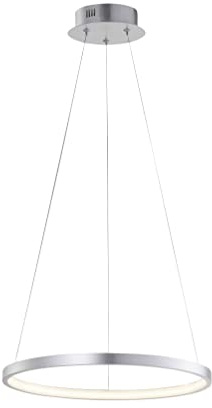LeuchtenDirekt LED Pendelleuchte CIRCLE, silber, 1xLED-Board/19 Watt/3000K, Innenleuchte, IP20, Durchmesser 39cm, filigran, 11522-21