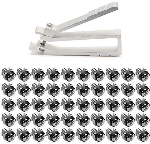 kwmobile Set Pince et Écrou Cage - Kit Complet 1x Pince 50x Écrou Cage M6 pour Rack 10/19 pouces - Pour Armoires Réseau Boîtiers Appareil A/V