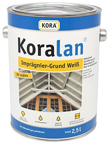 Koralan® Imprägniergrund Weiß Holzschutz-Grundierung 2,5L