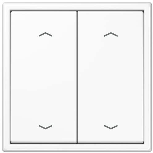 Jung EnOcean Funk Wandsender mit Pfeil Symbol 4 kanalig: 1x Funksender ENOLS995MPWW 1x 1-fach Rahmen LS981WW Alpinweiß Thermoplast (bruchsicher) für EnOcean Funksysteme