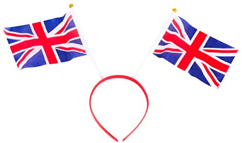 Toyland Fascia per capelli con bandiera Union Jack - Celebrazioni britanniche - Giubileo di platino del Queens - Feste in maschera