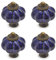 Seimneire 4pcs Navy Blue Vintage Ceramic Cabinet Knobs, Dresser Knobs with Mounting Screws
