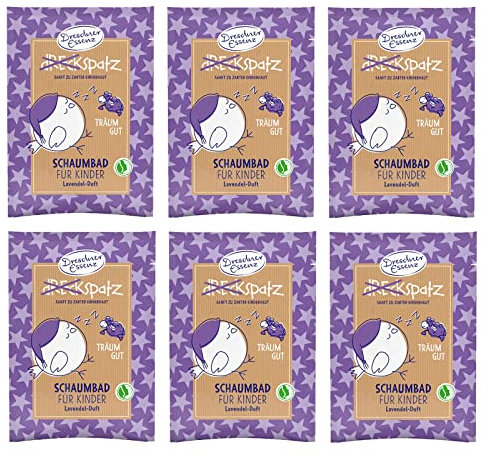 6er Pack Dresdner Essenz Dreckspatz Schaumbad Träum gut Lavendel-Duft 6 x 40 ml Badezusatz vegan