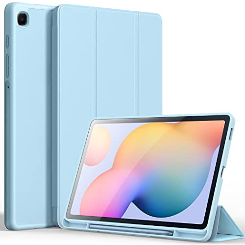 CACOE Case for Samsung Galaxy S6 Lite Tablet with Pencil Holder(SM-P620N/ P625N/ P610N/ P613N/ P615N/ P619N), Cover for Galaxy S6 Lite 10.4 inch 2024/2022/2020, Light Blue