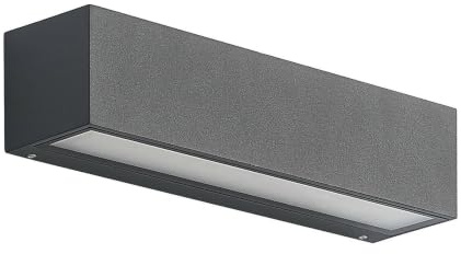 LED Outdoor Wall Light 'Lengo' (Modern) in Black Made of Aluminium (1 Light Source,) from Arcchio | Wall lamp for Exterior/Interior Walls, House, Terrace und Balcony