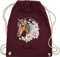Turnbeutel Rucksack - Pferd Pferde - Wunschname Pferdekopf Name I Pferdemotiv I Geschenk Pferdemädchen - Unisize - Bordeauxrot - beutel für kindergarten pferderucksäcke pferden horse sportbeutel