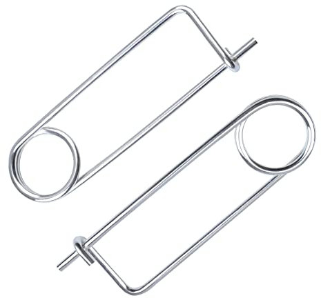 INCREWAY Sicherungsstift mit großem Schaft, M6 x 200, strapazierfähig, Drahtschloss, Sicherheits-Kupplungsstift, Stahlbrosche, Sicherheitsnadeln für Bauernhof, Rasen, Garten, Anhängerkupplung, 2 Stück