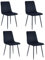 Esszimmerstühle 4er Set Schwarz – Samt Gepolstert mit Rautensteppung – Metallbeine Schwarz – Inkl. Handwischmopp Geschenk – Modern & Bequem für Küche & Wohnzimmer