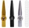 ZZHBOO 3 Stück Metall Kazoo, Kazoo Percussion Instrument, Vorschulspielzeug, Musikgeräte, Aluminium, Schwarz, Silber, Gold, 10 Flötenmembranen