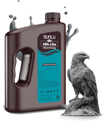SUNLU ABS-Like 3D Drucker Resin 3KG, 405nm UV-härtendes Standard Photopolymer Schnellharz für den LCD/DLP/SLA 3D Printing, Nicht-spröde & Hohe Präzision, Dunkelgrau 3000G