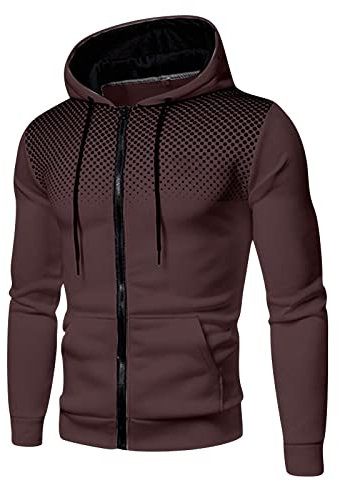 Herren,Pullover Herren Tupfen Zip up Langarm Hoodie mit Kapuze Reißverschluss Kapuzenpullover Sweatjacke Casual Sport Herbst Winter Sweatshirt Lose Kapuzenjacke Kapuzenpulli Pulli
