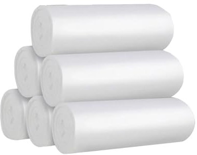 # 6PCS Disposable Garbage Bag Thickened Flat Mouth with Rolled Garbage Bag Garbage Bag (White, One Size)