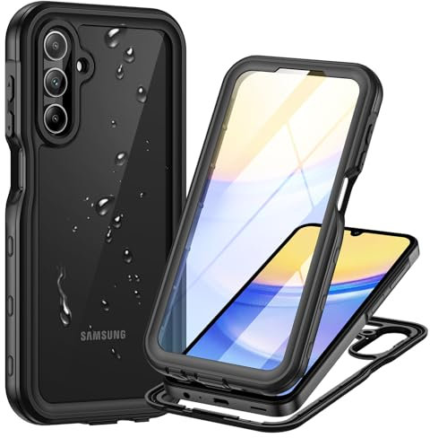 Focusor für Samsung Galaxy A15 Hülle Wasserdicht,HandyHülle für Samsung A15 5G IP68 Wasserdicht 360 Schutzhülle für Galaxy A15 4G,Stoßfest Staubdicht Outdoor Panzerhülle mit Displayschutz,Schwarz