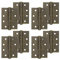 Decoranddecor Door Hinges Internal - Fire Rated - 4inc / 102mm - Ball Bearing - Steel - Antique Brass - 4 Pairs