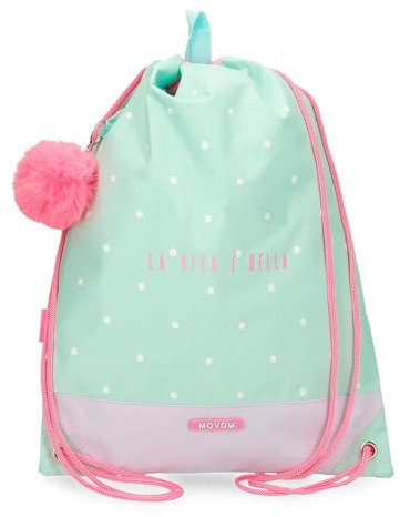 MOVOM La vita è Bella mochila Saco Verde 32x42 cms Poliéster by Joumma Bags