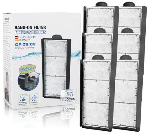 Forever Speed Lot de 6 filtres à charbon actif en polyester pour particules de saleté fines, charbon actif pour décoloration/odeurs pour filtre extérieur d'aquarium
