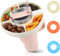 UXCRX Snackschale für Stanley Becher mit Griff, Silikon-Snackschale, kompatibel mit Stanley-Bechern, 1,2 l, wiederverwendbarer Snackring für Stanley-Cup-Zubehör, Beige