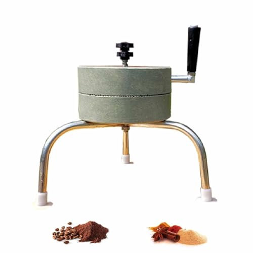 Getreidemühle Steinmühle Kaffeemühlen Haushalt Einstellbar Hand Getreidemühle Bohne Gewürzmahlwerk, Kräuter Sesamsamen Steinmühle Weizenbeeren Mühle mit Ständer, Manuelle Kalkstein-Kaffeemühlen ( Size