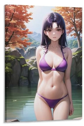 Misato Katsuragi Anime-Poster (16) Gemälde auf Leinwand, Wandkunst, Poster, Rollbild, Druck, Wanddekoration, Heimposter, 50,8 x 7,6 cm