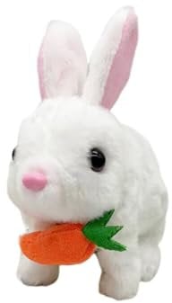 ISAKEN Osterhasen Kuscheltiere Interaktives Kaninchen Spielzeug, Elektronisches Plüsch Hase Spielzeug mit Geräuschen Bewegungen, Ostern Geschenke Plüschhasenspielzeug für Kinder Jungen Mädchen