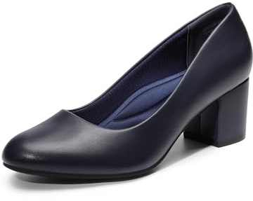DREAM PAIRS Damen Pumps Niedriger Blockabsatz Abendschuhe Bequeme High Heels,Size 40,Navy-Pu,SDPU2462W