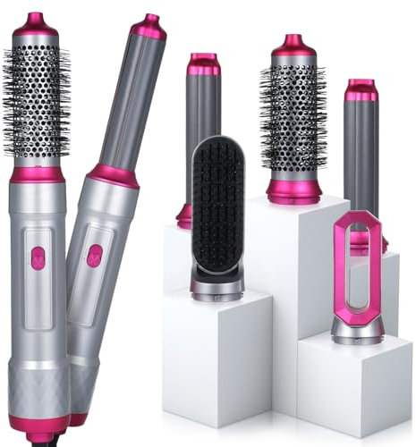 Airstyler 5 in 1 Warmluftbürste Set Multi-Haarstyler, Stylingbürsten mit Haartrockner, Warmluftbürste, Rundbürste, Föhnbürste, Automatischem Lockenwickler, zum Trocknen,Volumisieren,Glätten