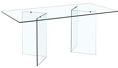 MAESTRO FERRETERO MF - Mesa de Comedor Modelo MISTICA - Fabricada Íntegramente en Cristal 150 x 90 cms -