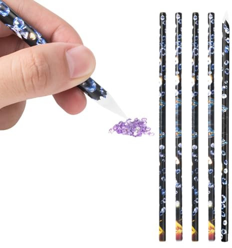 RAMGLYO 5 pièces Diamond Painting Dotting Tool Set Nail Design Tool pour ongles strass pierres précieuses accessoires de broderie