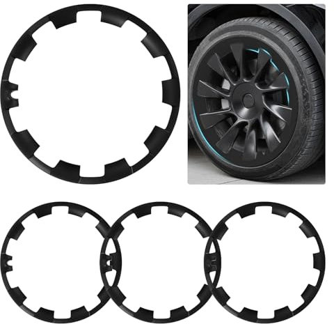 Felgenschutz für Tesla Model Y 20 Zoll 2017-2024, ABS Felge Nabenkappe Felgenschutz Abdeckung Felge Patch Ersatz, Guard Scratch Curb Rash Wheel Edge Trim 4 Stück