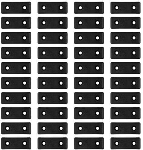 40 Pièces Pieds de Meuble, Entretoises en Plastique Noir, Entretoises de Sol 5 x 2 x 1 cm, Mini Patins de Meubles pour Armoires, Buffets, Commodes et étagères (Vis Non Incluses)