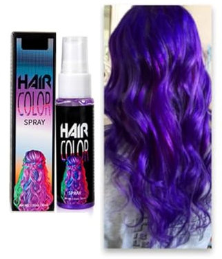 Spray Temporaire pour Coloration des Cheveux à Séchage Rapide - Teinture Cheveux pour Fête, Halloween, Cosplay (Purple, one size)