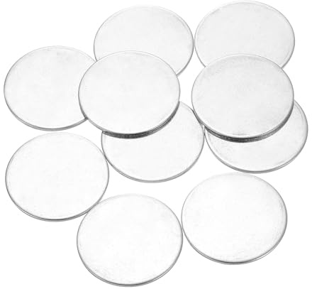 QUARKZMAN 50 Piezas de Disco de Acero Inoxidable 1 3/16 30 Mm de Diámetro | Placa Redonda Plana de Acero Inoxidable 304 en Blanco, 0.06 1.5 Mm de Grosor, para Manualidades