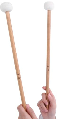 2 piezas de mazo de batería, baqueta de fieltro blanc, baquetas de percusión de bajo antideslizantes, accesorio de banda de instrumento para tambores y cajas