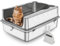 Bartuke Extra Grande arenero Gato de Acero Inoxidable, XXXL Caja de Arena metálica extraíble semicerrada con Laterales Altos, Pala, antifugas, Antiadherente, fácil de Limpiar