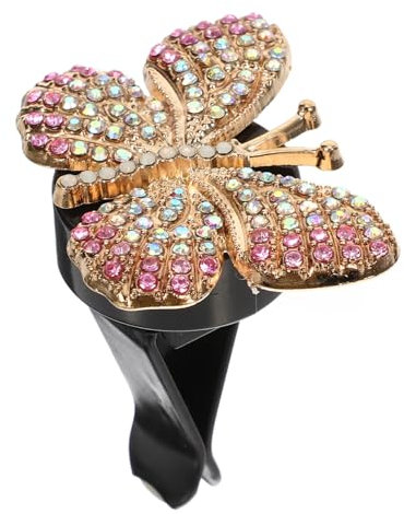 Cabilock Schmetterling Auto Duft Clip Eleganter Lufterfrischer Für Damen Auto Aromatherapie Vent Clip Mit Kristallverzierung Kompakter Duftdiffusor
