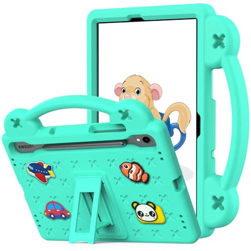 YRH Kids Case for Samsung Galaxy Tab S10 FE 10.9'', for Tab S9 FE 10.9'', for Tab S9 11'', EVA Shockproof Cover with Stand Handle (Green)