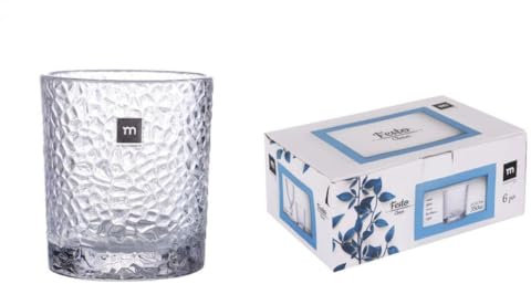 Lot de 6 verres en verre transparent pour eau, whisky, jus, rafraîchissements | Lot de 6 tasses en verre solide et résistant – Usage quotidien, événements, maison ou professionnel (Festo Claro-350 cc)