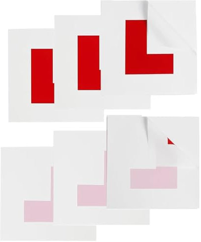 6 Pcs L Plates Sticker,Stick on Learner L Plates Board for Motorcycle Car Playes Suction Cup Driving Test Driver Uk,3 Electrostatic Plates 3 Self-Adhesive Non Magnetic Durable Sign High Visibility,Red