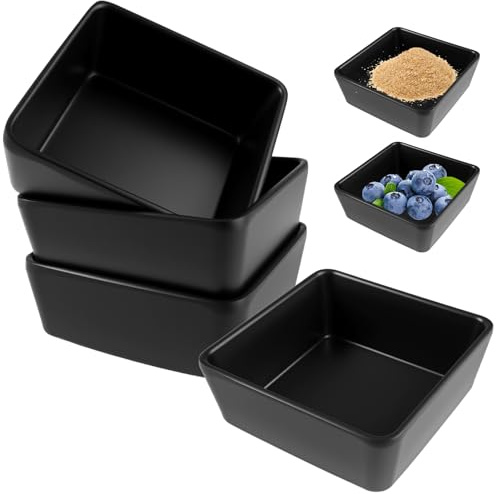 Xyvor 4 Pezzi Ciotoline per Aperitivo, Ciotole Impilabili Salse, Ciotole Quadrate Impilabili, Ciotola per Salsa Di Soia, Ciotolee Aperitivo, Per Salsa Di Soia, Per Frutta, Snack, Salse, Sushi