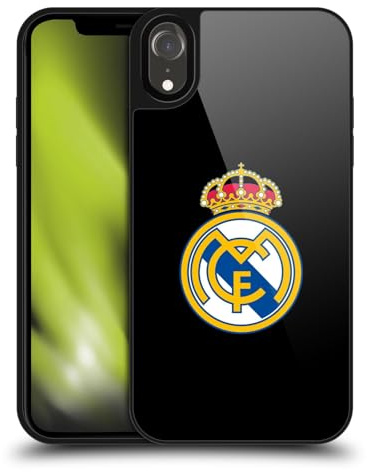 Head Case Designs Officially Licensed Real Madrid CF Plain Logo Black Origin Gel Armour Case [Military Grade Protection] Compatible With Apple iPhone XR