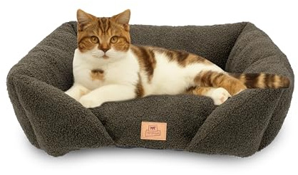 Ferplast Dog Bed Cushion for Medium-Sized Dogs, Cat Bed, Washable Synthetic Bouclé Fabric, Soft Padding, 55 x 45 x 20 cm. Green