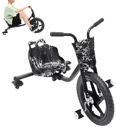 Dreirad Schwarz, Kinderfahrzeug, Dreirad für Kleinkinder im Freien, Verstellbares Design, 4 Länge der Gänge, Tragfähigkeit 80kg, Anti-Rutsch-Pedale, Tretroller für Kinder ab 6 Jahren