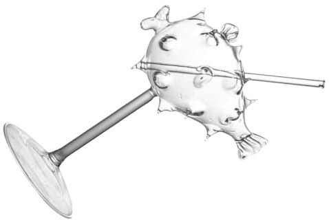 POPETPOP Kreatives Fischcocktailglas in Kugelfischform aus Glas, 1 Stück | Cocktailgläser Groß, Süßes Weinglas für Riegel und Party, Geschenkidee für Feiern