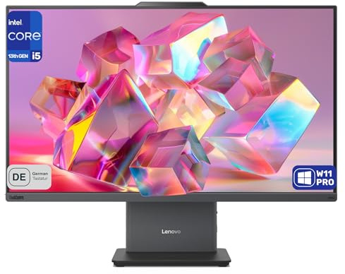 Lenovo ThinkCentre All-in-One PC, Intel Core i5-13420H, 27 FHD IPS Display (1920×1080), Intel Graphics, 64 GB DDR5 5600 MHz RAM, 2 TB NVMe SSD, Windows 11 Pro, Deutsch Tastatur-Layout, Grau