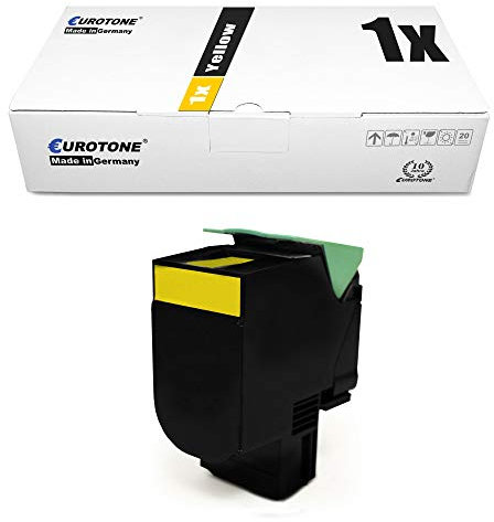 Eurotone Toner mit 50% mehr Leistung für CX310 CX410 CX510 kompatibel für Lexmark Yellow 802HY High Yield Y Patrone