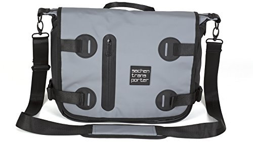 sachentransporter Umhängetasche TAGRAUM - matt grau (34 cm x 26 cm x 12 cm) | wasserabweisend | Laptop Umhänge Tasche 13-14 Zoll | macbook pro Tasche | Messenger Bag | multifunktional Kuriertasche
