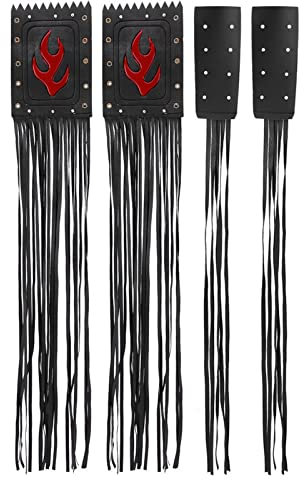 Qiilu Leder Fransen Motorrad, 2 Stücke Motorrad Lenker Quaste Fringe Griff Abdeckung Abdeckung Universal