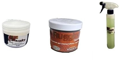 KIT W RUGGINE DECOR - Pittura effetto Ruggine - Resa 4-5 mq per Kg a strato - Tutta la particolarità dell'effetto ruggine abbinato all'effetto magnetico!